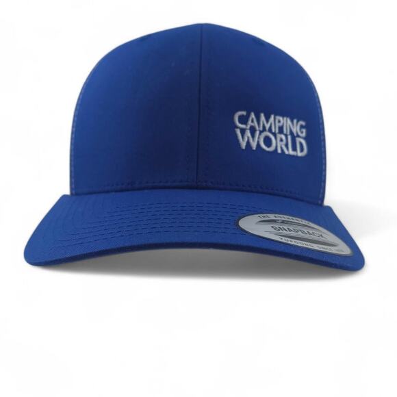 Camping World Trucker Hat Cap Blue White Mesh Snapback - Picture 2 of 8